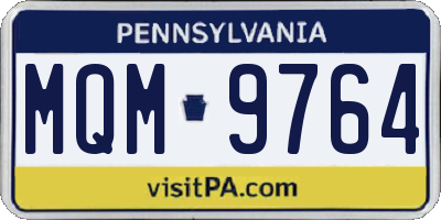 PA license plate MQM9764
