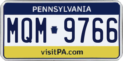 PA license plate MQM9766