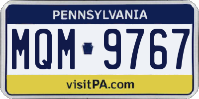 PA license plate MQM9767