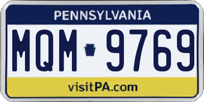 PA license plate MQM9769