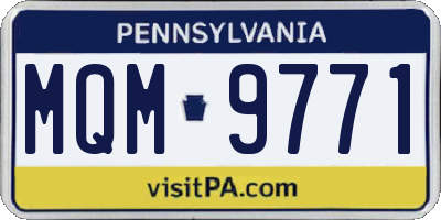 PA license plate MQM9771