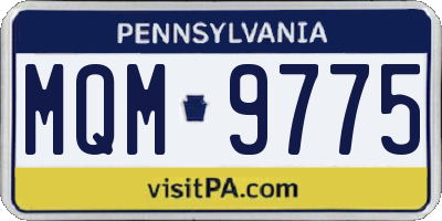 PA license plate MQM9775