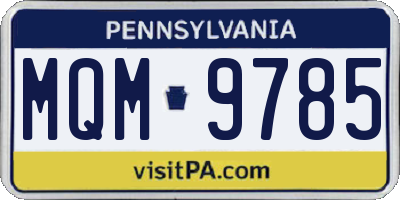 PA license plate MQM9785