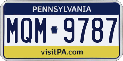 PA license plate MQM9787