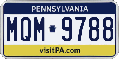 PA license plate MQM9788