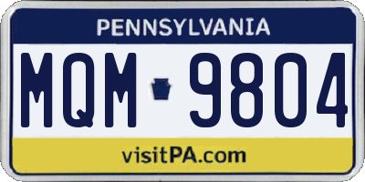 PA license plate MQM9804