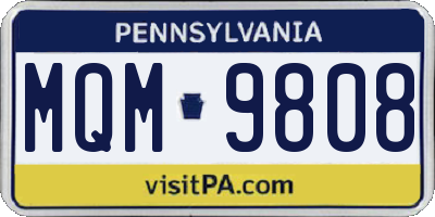 PA license plate MQM9808
