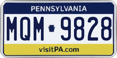 PA license plate MQM9828
