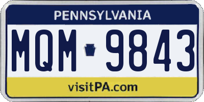 PA license plate MQM9843
