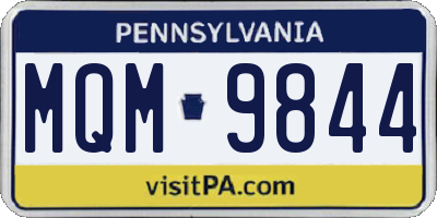 PA license plate MQM9844