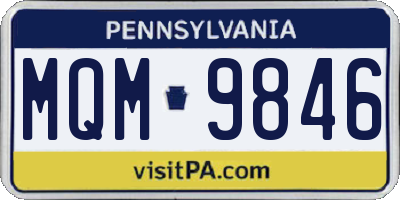 PA license plate MQM9846