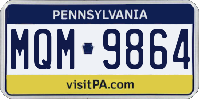 PA license plate MQM9864