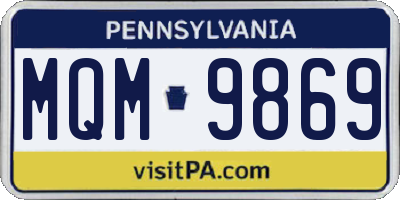 PA license plate MQM9869