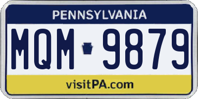 PA license plate MQM9879