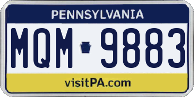 PA license plate MQM9883