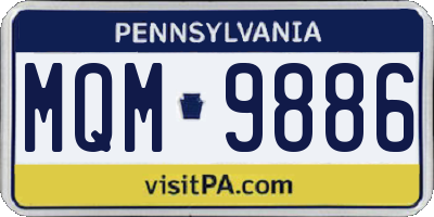 PA license plate MQM9886