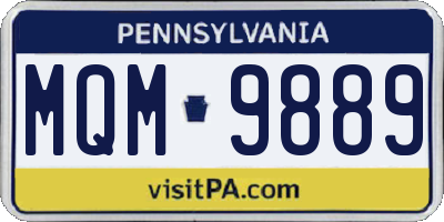 PA license plate MQM9889