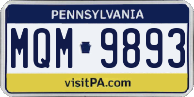 PA license plate MQM9893