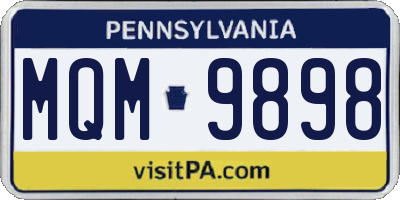 PA license plate MQM9898