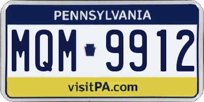 PA license plate MQM9912