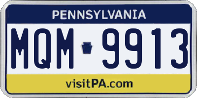 PA license plate MQM9913