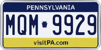 PA license plate MQM9929