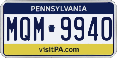 PA license plate MQM9940