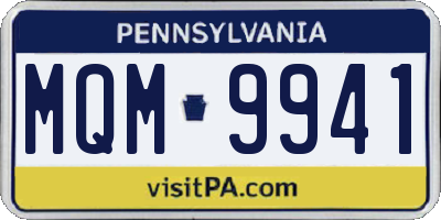 PA license plate MQM9941
