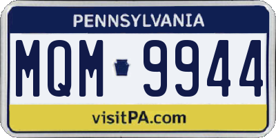 PA license plate MQM9944