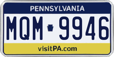 PA license plate MQM9946