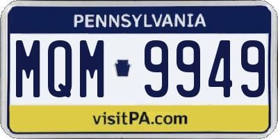 PA license plate MQM9949