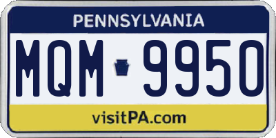 PA license plate MQM9950