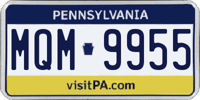 PA license plate MQM9955