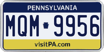 PA license plate MQM9956