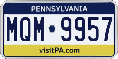 PA license plate MQM9957
