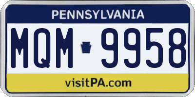 PA license plate MQM9958