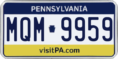 PA license plate MQM9959