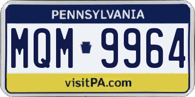 PA license plate MQM9964