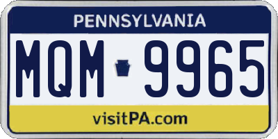 PA license plate MQM9965