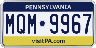 PA license plate MQM9967