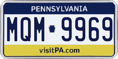 PA license plate MQM9969