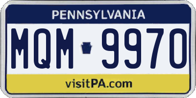 PA license plate MQM9970