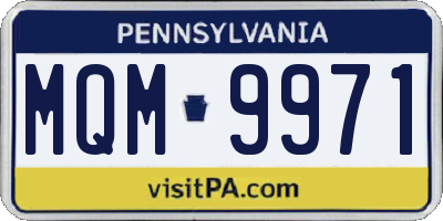 PA license plate MQM9971