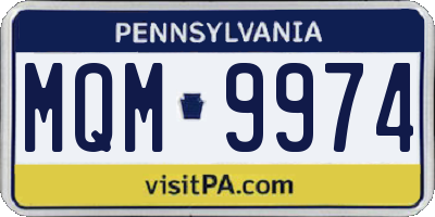 PA license plate MQM9974