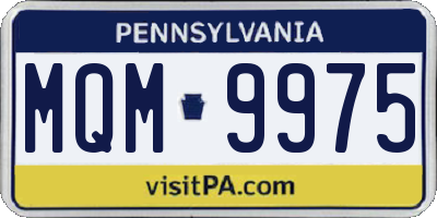 PA license plate MQM9975