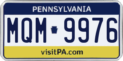 PA license plate MQM9976