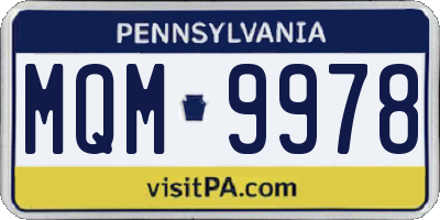 PA license plate MQM9978
