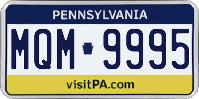 PA license plate MQM9995