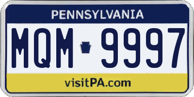 PA license plate MQM9997
