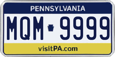 PA license plate MQM9999
